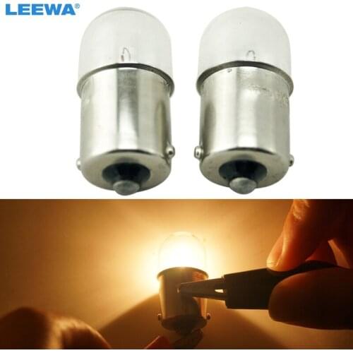 LEEWA 50pcs T1614 T16 24V5W BA15S 1156 Truck Clear Glass Lamp Turn Tail Bulb Auto Indicator Halogen Lamp #CA3163