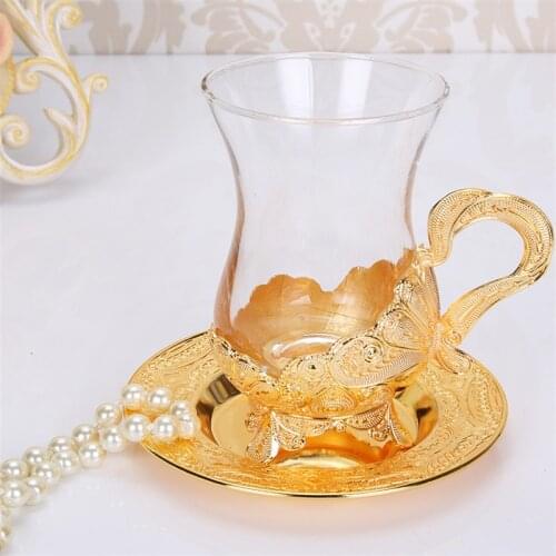 Metal Coffee Cup New European Style Coffee Set Exquisite Craft Tea Cup Milk Tea Cup Water Cup With Saucer For Table Decor