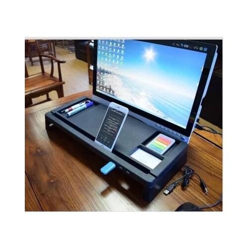 Monitor Laptop Stand Holder Portable Desktop Notebook Computer Bracketmuti Function Organizer With Usb Hub Non-Slip