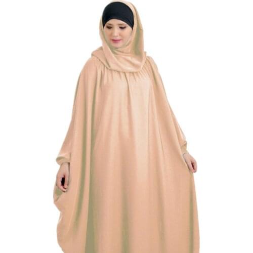 Muslim Turkey Arabic Islam Women Prayer Bat Dresses with Cap Kaftan Dubai Abaya kaftan Party Dress