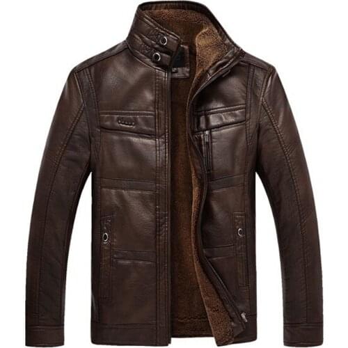 Mountainskin Leather Jacket Men Coats Brand High Quality PU Outerwear Men Business Winter Faux Fur Male Jacket Fleece EDA113