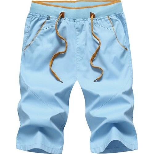 Lawrenceblack 2021 Solid Mens Shorts Summer New shorts mens Capris summer Korean casual pants new trend loose mens pants