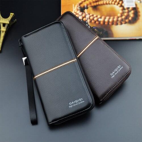 Men PU Leather Wallet Long Zipper Clutch Credit Card Carteira Masculina Carteras Billetera Purse portafoglio Coin Pocket Portfe