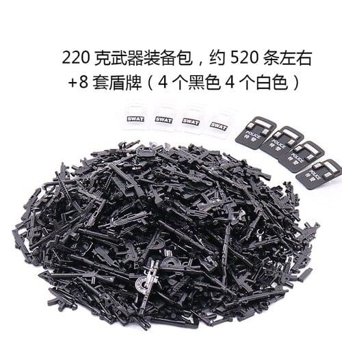 Military Weapon Guns Shield Set Sale Bow and Arrow 520Pcs Building Blocks Toys for Children Militarys Weapons Kits Kids Gifts