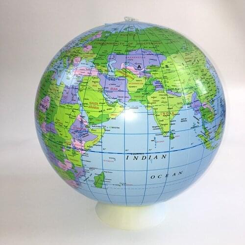 Inflatable World Globe Teaching Aids Education Geography Toy Map Balloon Beach Ball Kids Gifts Family Educational 40cm
