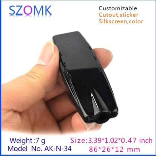 2015 new mini plastic USB speaker boxes (25 pcs) 86*26*12mm szomk new small enclosure box, usb stick shell enclosure