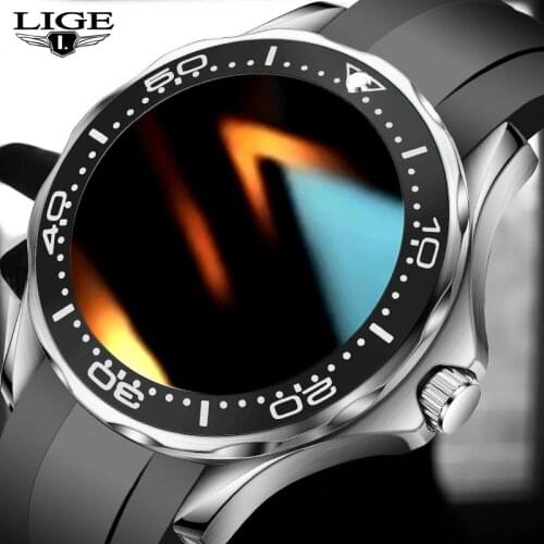 LIGE2021 New Mens Business Smart Watch Multifunctional Sports Smart Watch Waterproof Heart Rate Monitoring Suitable for Men+Box