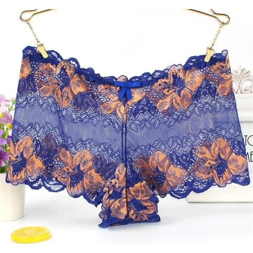 New Underwear Panties Fashion Womens Sexy Lace Translucent Lingerie Lace Brief Underpant Sleepwear Underpant Boxer Plus Size