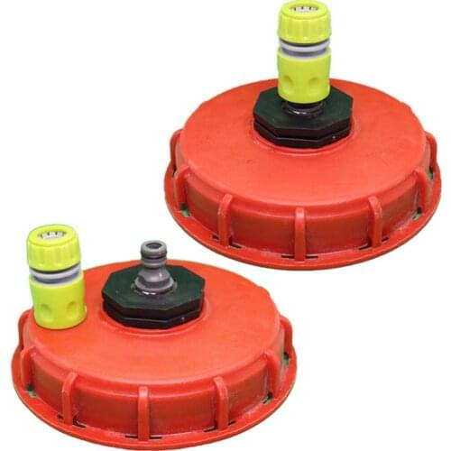 Plastic IBC Tank Cap Cover Lid Bung Adapter with Water Injection Connector Plug Ball Valve Leakproof and Dustproof Pipe
