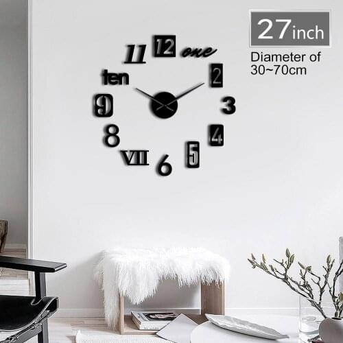 3D DIY Mute Clock Different Types of Numbers Watch Self Adhesive Fashion Home Kit Decoration Housewarming Gift Modern Wall Clock