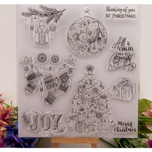 Happy Christmas Clear Transparent Stamp Seal For DIY Scrapbooking Rubber Stamp Card Making Album Decoroation Crafts