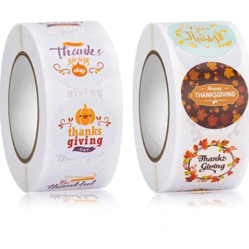 Thanks Giving Stickers Happy Thanksgiving Day Be Grateful Pumkin Special Gift Box Tags Candy Handbag Envelope Seal Label Decor