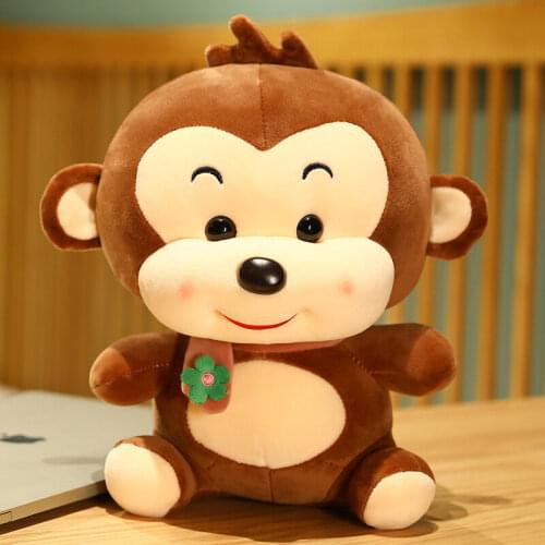 Cute Pink Brown Green Stuffed Animal Monkey Plush Child Toy Plushies Soft Pillow for Girls Boys Adults Home Decor