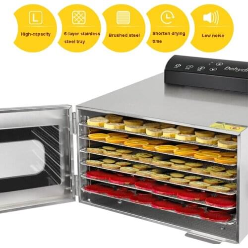 Small Household Dried Fruit Machine Snacks Food Dryer Dehydrator Vegetable Herb Meat Fish Drying Machine 6 Trays 220V/110V