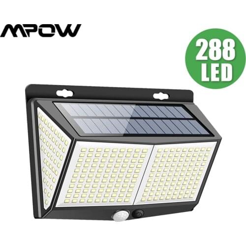Bright 288 LEDs Outdoor Solar Light IP65 Waterproof PIR Motion Sensor Light 270° Wide Angle 1/2/3/4Pcs 3 Light Mode Solar Lights