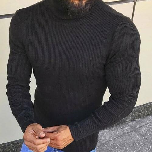 Winter High Neck Warm Sweater Men Turtleneck Sweaters Slim Fit Pullover Men Knitwear Long Sleeve Male Sweaters