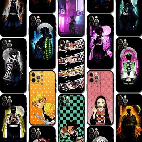 Tanjiro Zenitsu Inosuke Kimetsu No Yaiba Soft TPU Glass Phone Case for IPhone SE 6s 7 8 Plus X Xr Xs 11 12 Mini Pro Max Samsung
