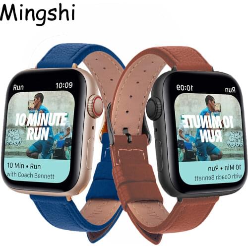 Slim Leather Strap for Apple watch band 44mm 40mm 38mm 42mm Soft Wrsit Belt bracelet for iWatch series 3 SE 5 4 6 watchband