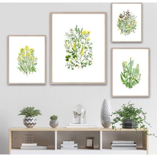 Weed Wall Art Canvas Painting Vegetable Rosemary Leaf Flower Plant Nordic Posters And Prints Wall Pictures For Living Room Decor