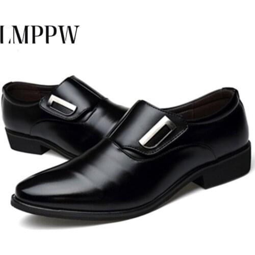 Luxury Brand Leather Mens Formal Shoes Dress Shoes Fashion Business Wedding Shoes Pointed Toe Patent Leather Oxford Shoes 2.5a