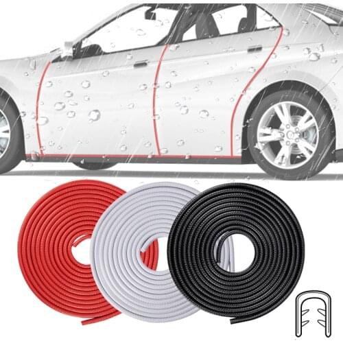Universal U Type Car Door Protection Edge Guards Trim Styling Moulding Scratch Protector Strip Rubber Automobile Door Stickers