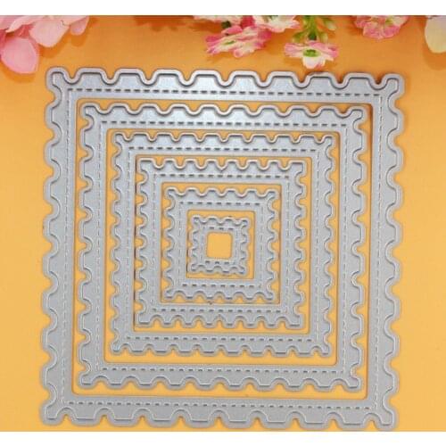 YLCD042 6pcs Square Metal Cutting Dies For Scrapbooking Die Cutter Template DIY Cards Album Decoration Embossing Folder Stencils