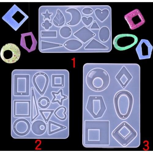 Mirror Crystal Epoxy Mold Necklace Pendant DIY Ornament Material