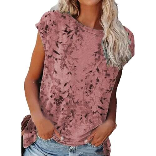 Women T-shirt Top Fashion Plant Print Loose Summer Tshirt Casual O Neck Short Sleeve T Shirt Party Tee