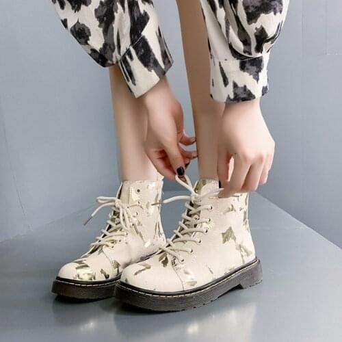 COOTELILI 2021 New Fashion Women Boots Cotton Boots Winter Boots 4cm Heel Casual Shoes Woman Boots Lace Up Size 35-40
