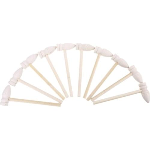 10 Pcs Wooden Hammers Toys for Chocolate Breakable Heart Mini Hammer Mallet for Chocolate Smash-able Heart Smooth Finish