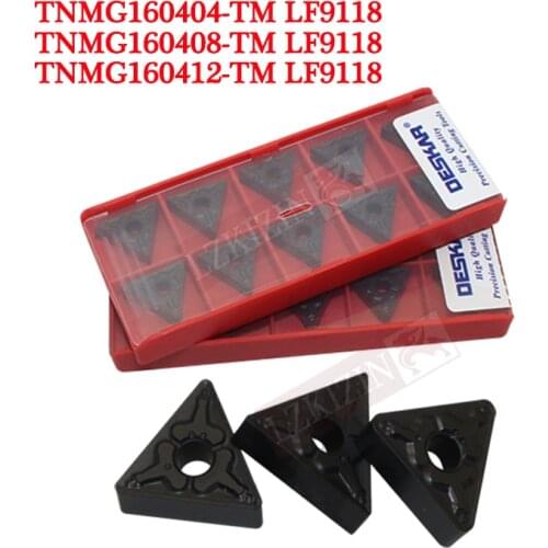 10PCS TNMG160404 TNMG160408 TNMG160412 CM CQ TM HQ R S L S LF9118 Carbide Insert DESKAR CNC lathe metal Cutting tool For Steel