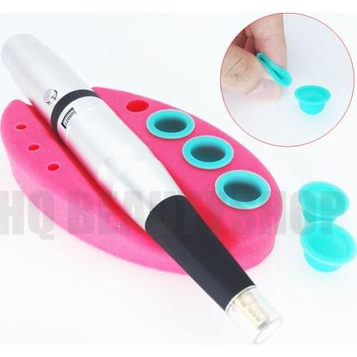 100pcs Microblading Practical Makeup Accessories Silicone Pigment Ink Cups Caps Soft Plastic Permanent Makeup Tattoo Ink Holder