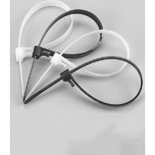 100pcs Reusable Nylon Cable ties UL Rohs Approved Loop Wrap Nylon zip ties Bundle Ties 5X200mm Releasable Cable Ties