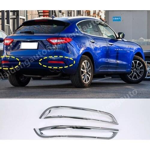 2pcs For Maserati Levante 2016-2020 ABS Chrome Rear Fog Light Lamp Frame Cover Trim Car Styling Accessories