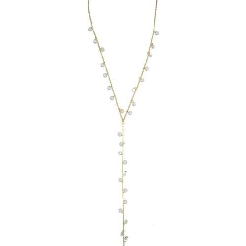 2021 Unique Sexy Y Lariat Bling Luxury Necklaces Micro Pave Round Cz Charm Choker Long Chain Women Lady Fashion Necklace Jewelry