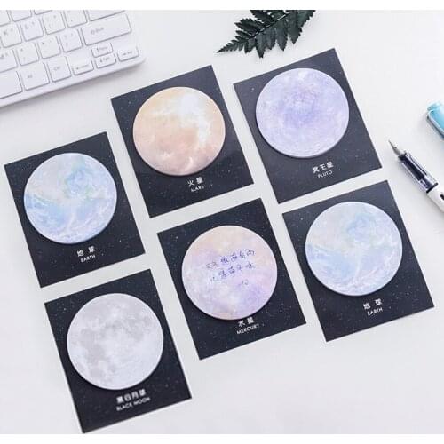 30sheet Planets Series Cute Paper Self-Adhesive Memo Pad Sticky Notes Bookmark Student Stationery Office School Supplies