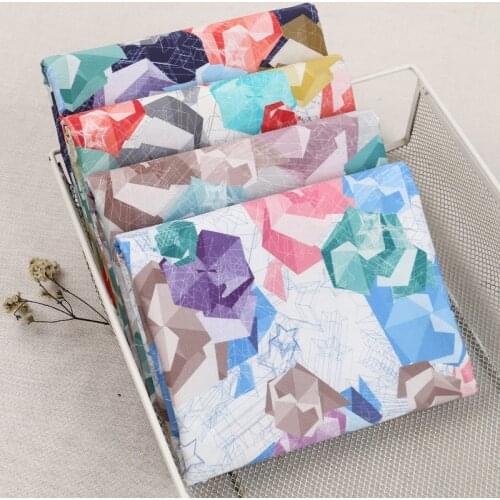45cm*110cm/Piece,Cartoon Geometric Pure Cotton Printing Cloth,Clothing Tablecloth,Curtain Puppet Fabric,DIY Handmade Material