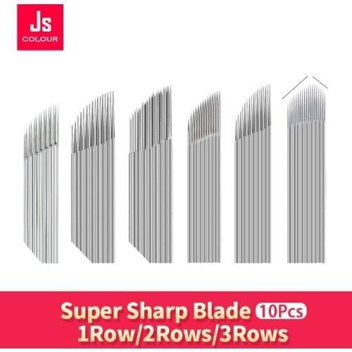 500pcs Disposable Microblading Eyebrow Needle 3Rows 2Rows 14/15/16/17/18 Pin Permanent Makeup Accessories Sterilized Blade