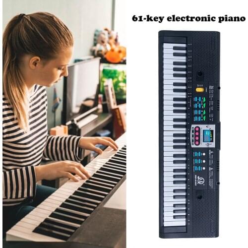 61 Keys Electronic Keyboard Digital Piano Kids Musical Toys with Microphone Battery Powered Musical Instruments Electronic Organ
