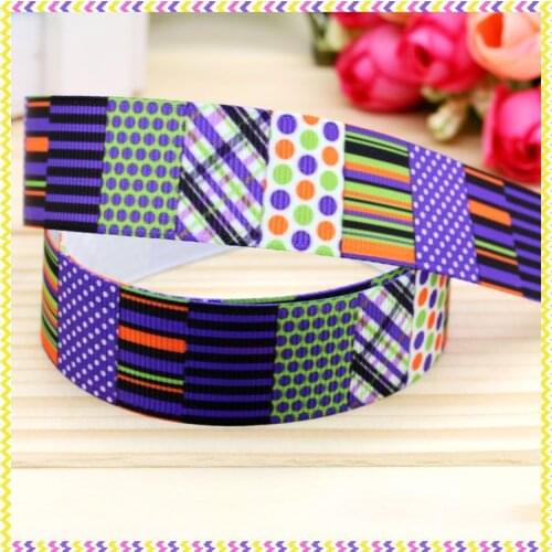 7/8'' Free shipping halloween printed grosgrain ribbon hairbow headwear party decoration diy wholesale OEM 22mm P4411