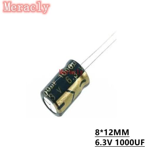 200PCS Aluminum electrolytic capacitors 6.3V 1000UF 8*12 Own factory long life High frequency and low resistance best quality