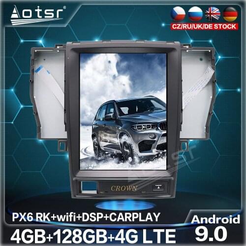 128GB Car Radio For Toyota Crown 2005 2006 - 2012 Android GPS Multimedia Player Tesla Big Screen Navigation Head Unit Audio HD