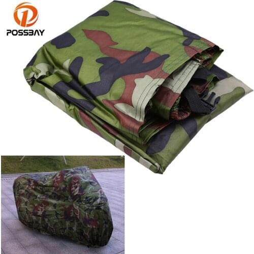 POSSBAY All Size Camouflage Motorcycle Heavy Racing Bike Cover Outdoor Waterproof Rain Snow UV Prevention Dustproof Covering