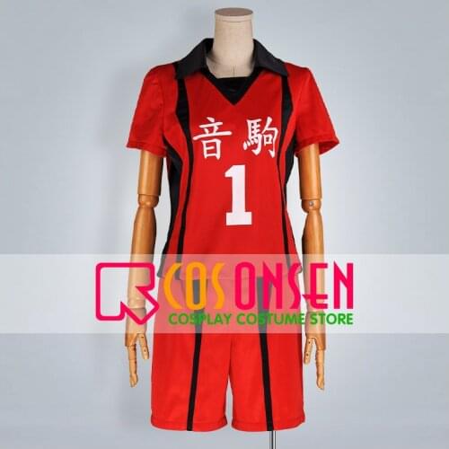 COSPLAYONSEN Haikyuu!! Nekoma High Tetsurou Kuroo Volleyball Uniform Cosplay Costume Red Color