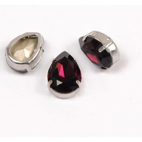 CTPA3BI 4320 Amethyst Drop Pear Sew On Rhinestones With Claw Flatback Glass Strass Sewing Stones For DIY Jewelry Craft Garments