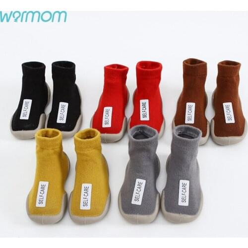 Warmom Baby Shoes First Shoes Baby Walkers Toddler First Walker Baby Girl Kids Soft Rubber Sole Baby Shoe Knit Booties Anti-slip