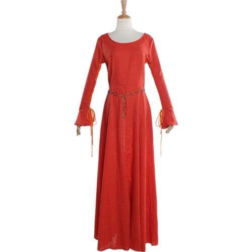 Womens Red Taditional Medieval Dress Victorian Vintage Gothic Ball Gown Dress Halloween Party Costume Custom Made