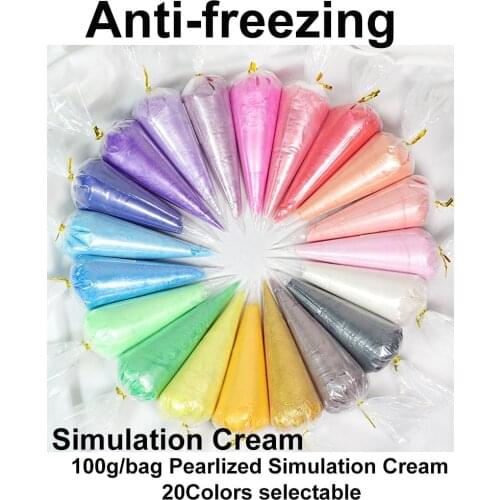 Enablefancy 20 Pearl Colors 100g Matt Pearlized Simulation Cream Glue Gel DIY PhoneCase Cooking Cake Accessories Handmade Gift