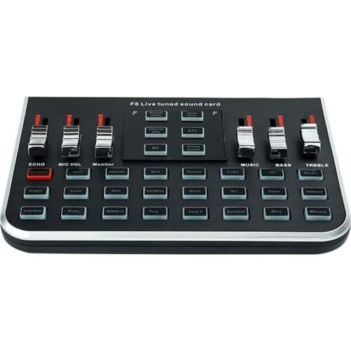 F8 Studio Audio Mixer Microphone Webcast Entertainment Streamer Live Sound Card for Phone Computer