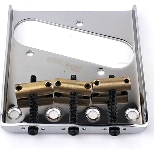 Wilkinson WOT01 Guitar Bridge Chrome Silver 3 Saddle Bridge for Tele Electric Guitar Brass saddles Tele TL